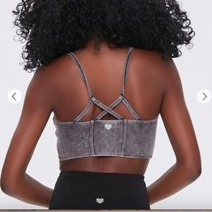 Forever 21 Gray Longline Strappy Sports Bra - Size M
